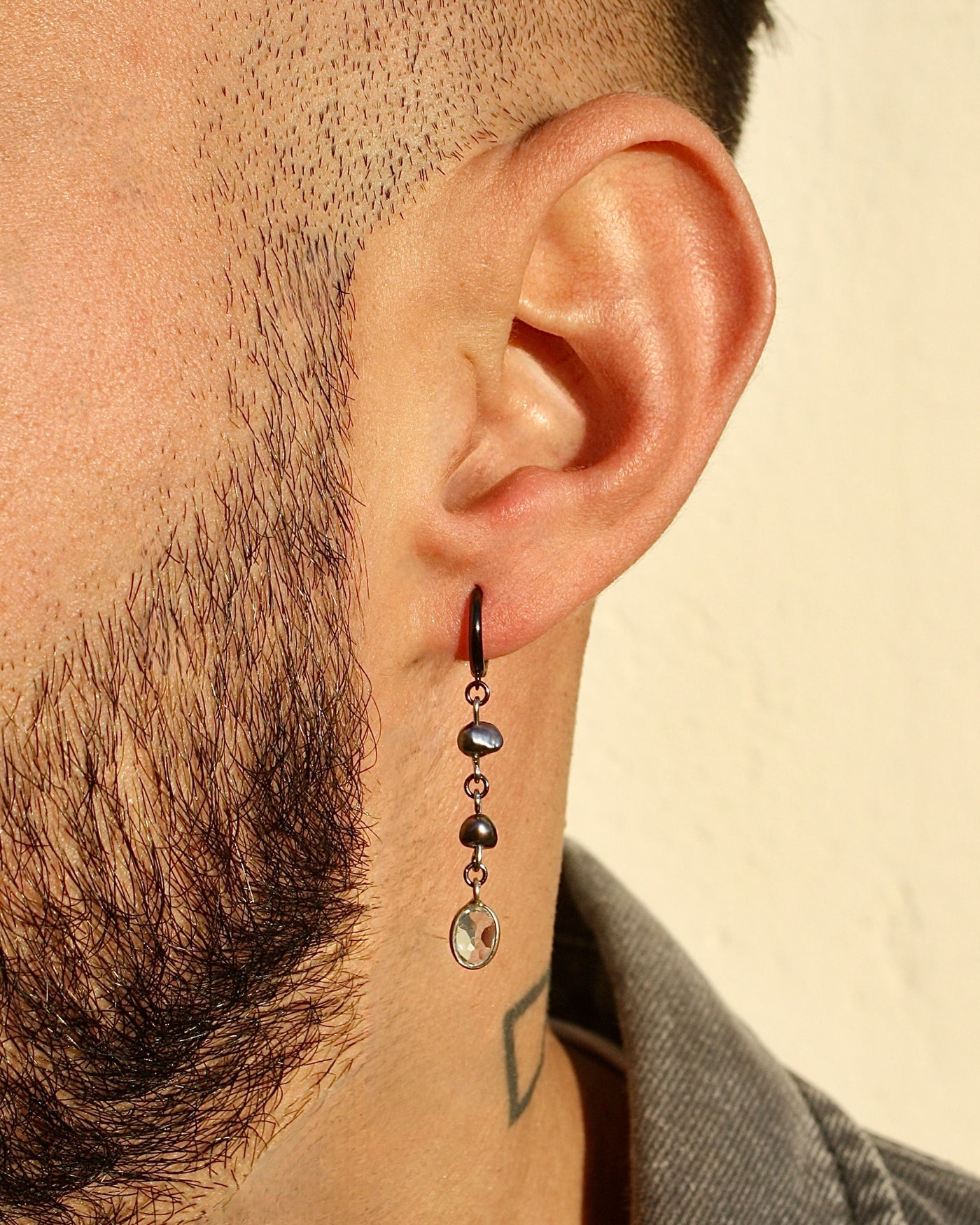 Drop Pearl Gemstone Earrings