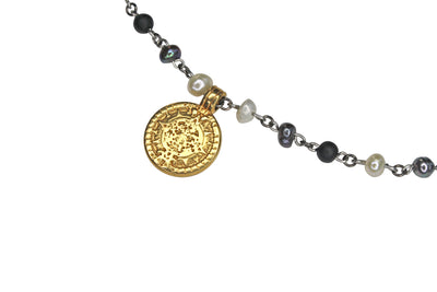 Mixed Pearl Coin Necklace