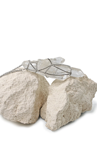 Caged Quartz Cluster Necklace