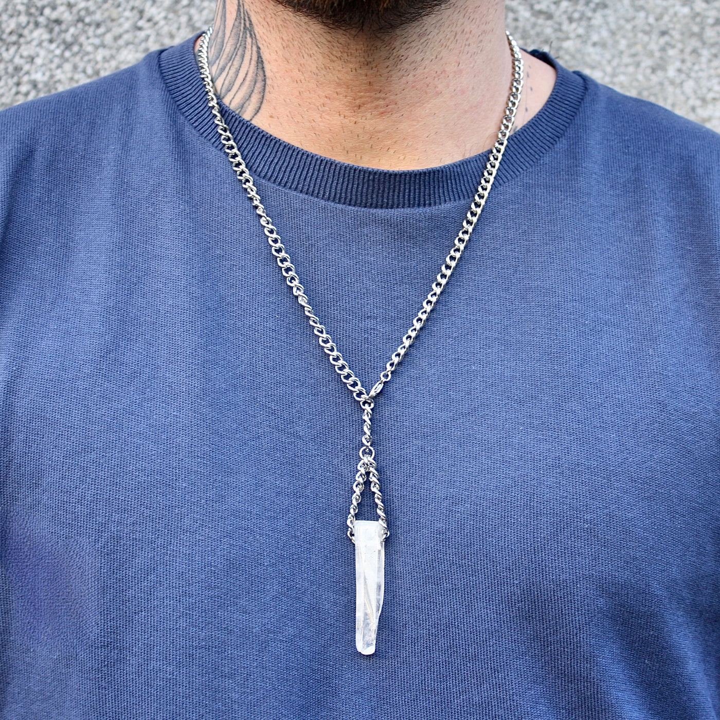 Drop Quartz Chain Necklace