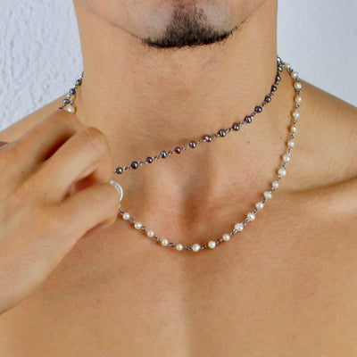 White Pearl Linked Necklace