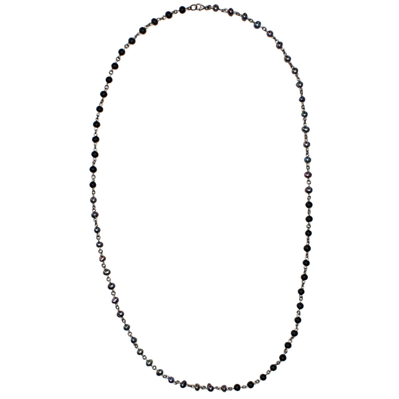 Linked Pearl/Onyx Necklace