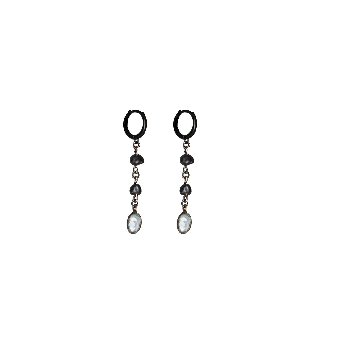 Drop Pearl Gemstone Earrings