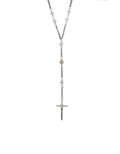 Cross Coin Rosary  Necklace