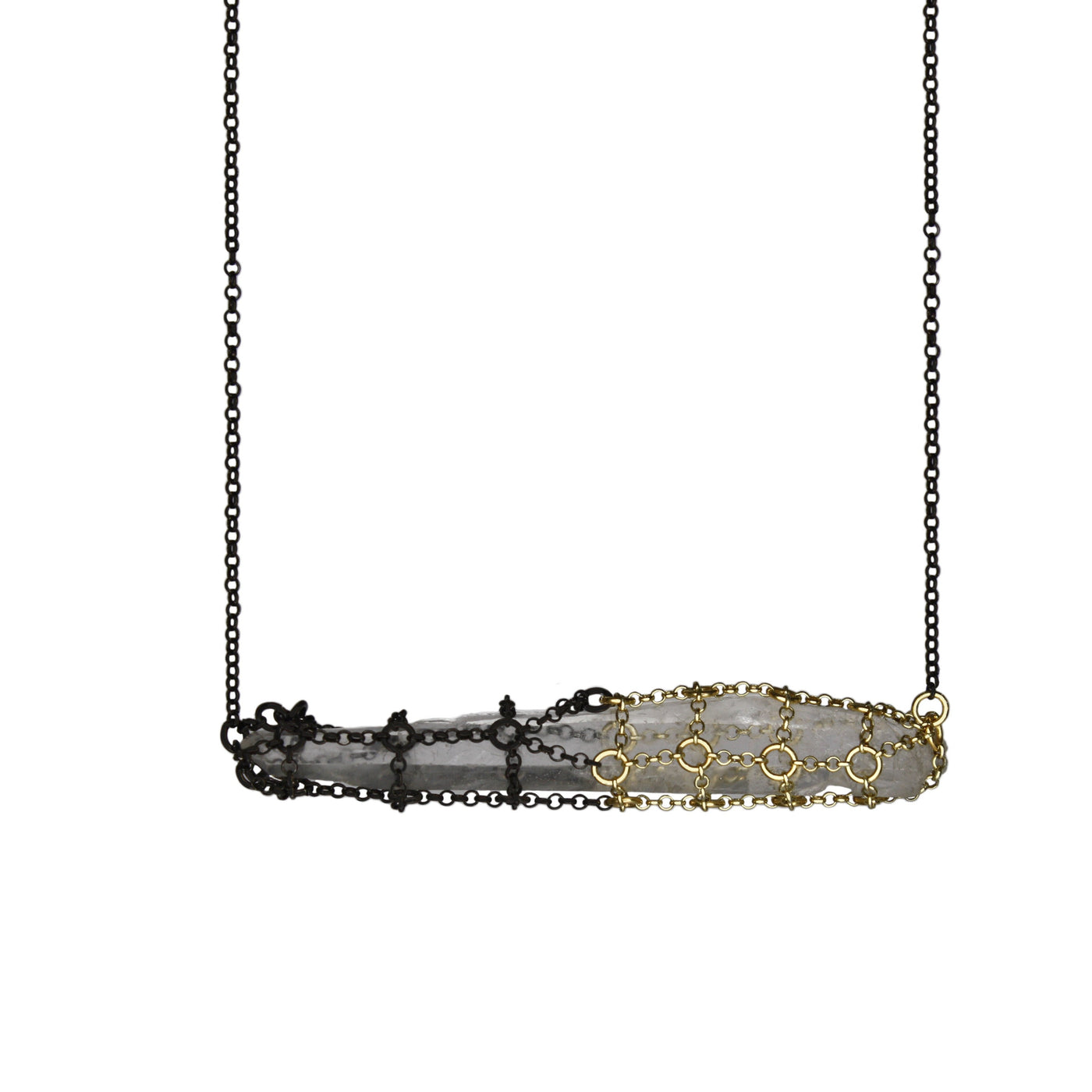 Caged Ombre Quartz Necklace