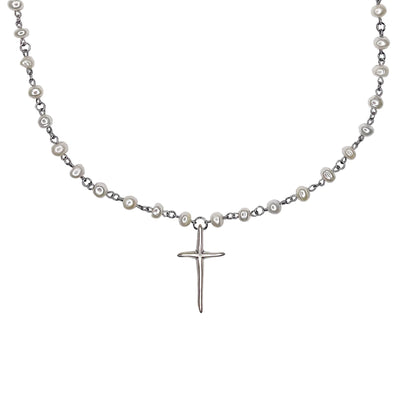 Pearl Cross Necklace