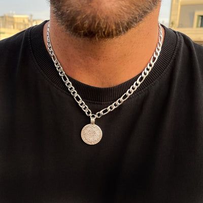 Figaro Chain Coin Necklace