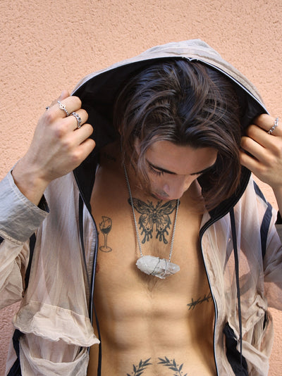 Caged  Chunky Quartz Spike Necklace